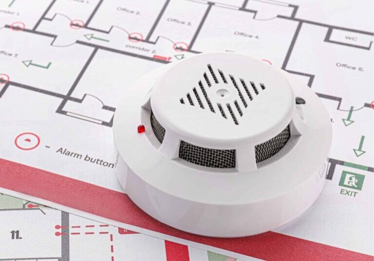 Fire Alarm Services in Newmarket Commercial fire alarm control panel and detector on a site plan